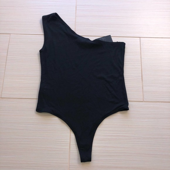 ATM Black micromodal one shoulder bodysuit Large - Picture 4 of 8